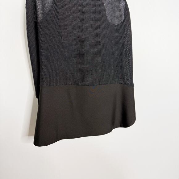 Loeffler Randall Womens 2 Black Mesh Racerback Tank Top Mixed Media Cotton Silk - Picture 4 of 8